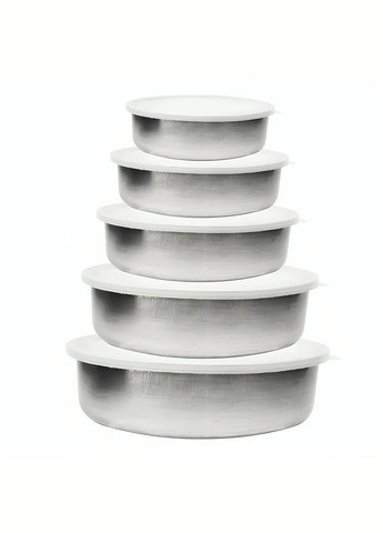 Набор контейнеров емкостей для еды из нержавеющей стали с крышками 5 шт. Kitchen Master (317638708)