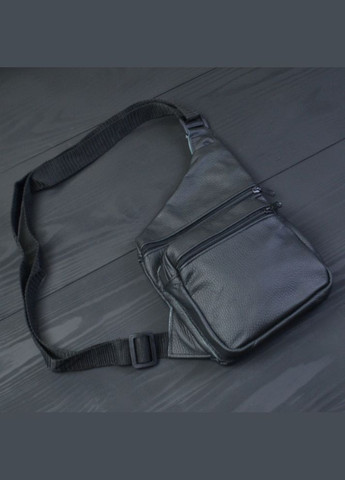 Чоловіча сумка з натуральної шкіри, тактична сумка - месенджер чорна, тактична сумка на груди No Brand (298568079)