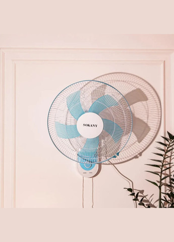 Вентилятор настінний SK-19008 3 швидкості 5 лопатей Sokany (315636783)