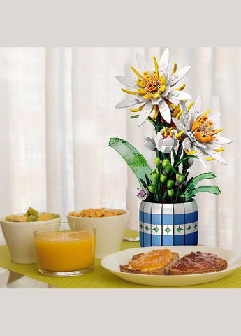 3D конструктор-набір будівельних блоків JIE-STAR 9033 Epiphyllum Bonsai 835 деталей пластиковий 9 шт. JIE Star (352011368)