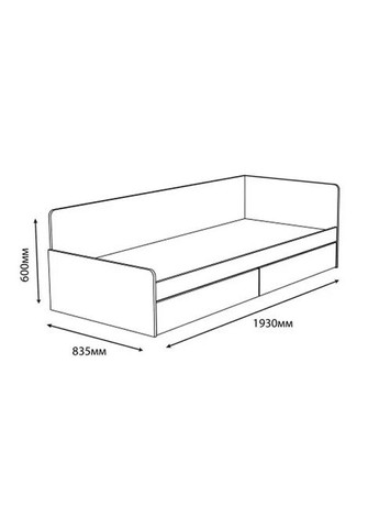 Односпальне ліжко з ящиками Соната-800 80х190 см (EVR-071108) Еверест (335211241)
