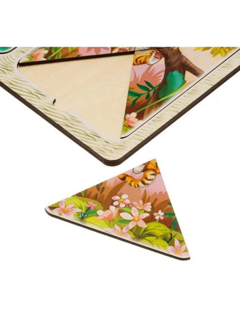 Дерев'яний пазл вкладиш "Леви та тигреня" (ПСД184) PSD184 в рамці Ubumblebees (364124926)