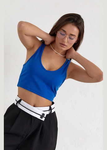 Женский кроп-топ в рубчик – лимонный цвет, L (sku_249) No Brand — 315480083