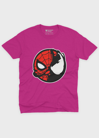 Рожева демісезонна футболка для дівчинки з принтом супергероя - людина-павук (ts001-1-fuxj-006-014-100-g) Modno