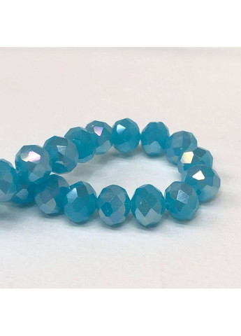 Намистини кришталеві рондель 8х6мм, нитка-60 од, блакитний матовий з покриттям АВ Plus-plus (352745681)