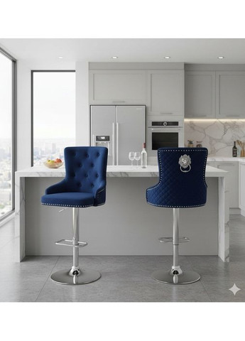 Барный гламурный стул Велюр (серебряная ножка) Royal (365550391)