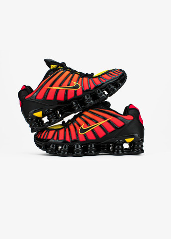 Оранжевые всесезонные кроссовки мужские и женские nike shox tl black orange tiger | найк шокс тл черные оранжевые No Brand