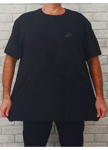 Чорна чоловічі футболки чорні батал бавовна No Brand