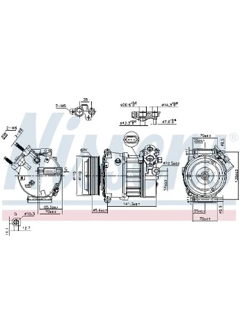 Компрессор кондиционера JAGUAR XJ (X351) (09-) 2.0 TURBO|JAGUAR XJ (X351) (09-) 3.0 KOMPRESSOR | Nissens (354333460)