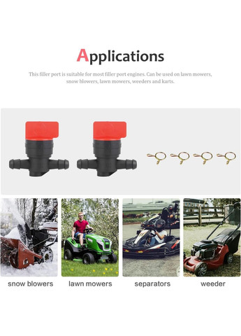 Пластиковий бензиновий кран 7 шт для 1/4 дюймового шланга з хомутами No Brand (303427641)