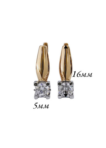 Золотые серьги с цирконием Столичная Ювелирная Фабрика 111025-1с Столична Ювелірна Фабрика (355795906)