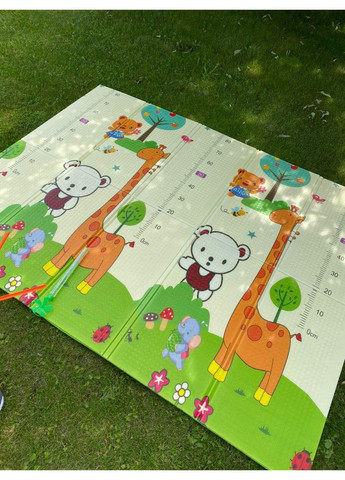 Детский складной развивающий термоковрик "Мишка на велосипеде | Ростомер" 200х180х1см (248) SW-00000166 (S/W) Mat4baby (368887503)