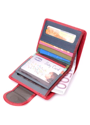 Кожаный яркий кошелек с монетницей для женщин 19453 Красный st leather (331906312)