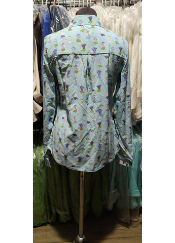 Комбінована блуза з малюнком, арт.780, блакитний в малюнок KHAN