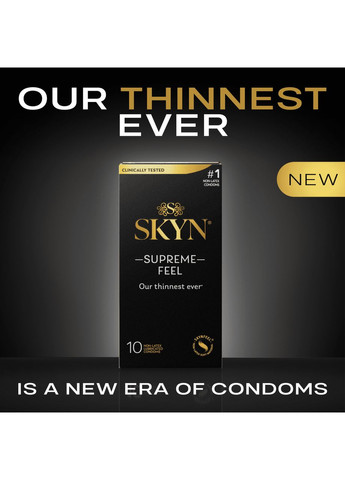 Презервативы Supreme Feel 10 шт – самые тонкие в мире презервативы из полиизопрена SKYN (362671514)
