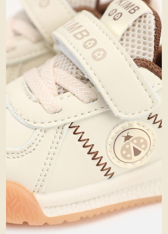 Молочные демисезонные кроссовки для мальчика, на плоской подошве цвет молочный цб-00273976 Kimboo