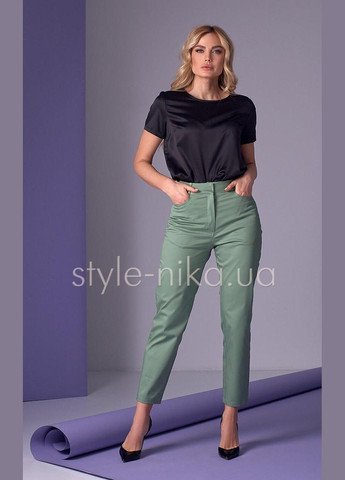 Зеленые кэжуал демисезонные брюки Modna KAZKA