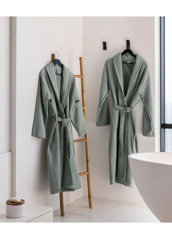 Набір вафельних Халатів S-M, 2XL-3XL + рушники 30х50см 2шт, 50х90см 2шт, 70х140см, 90х150см HYGG (370367314)