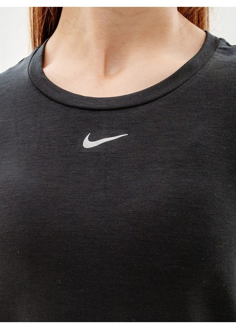Черная демисезон футболка w nk one luxe df ss std top Nike