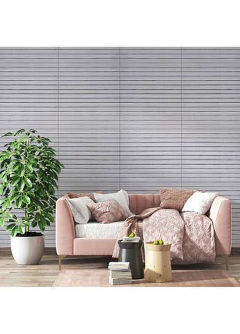 Покрытие виниловое самоклеющееся 3D рейки 600х600х2,8мм Кедр серебряный SW-00002198 Sticker Wall (361161329)