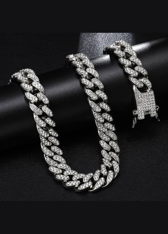 Чоловічий металевий ланцюжок, срібний ланцюг на шию зі сталі 12 мм No Brand (328251239)