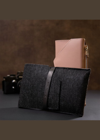 Жіночий гаманець з натуральної шкіри з монетницею 11360 Рожевий Grande Pelle (306882312)