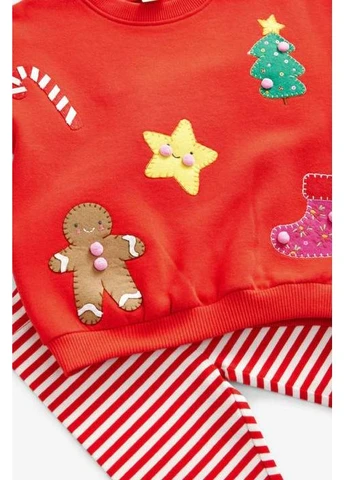 Комбінований демісезонний комплект: світшот + легінси red christmas Next Trend 6549~01