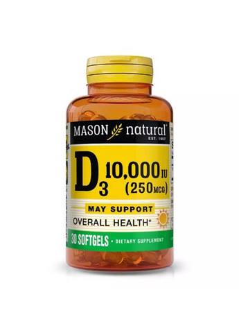 Vitamin D3 10000 IU 30 Caps Mason Natural (288050807)