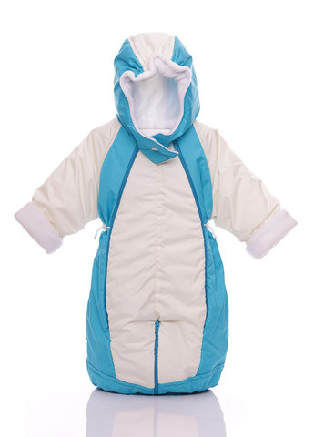 Комбинезон Трансформер для мальчика на флисе белый с бирюзовым 86 см (37580) BABYKROHA (297200574)