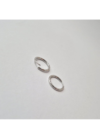 Срібні сережки кільця Конго з насічками 10мм срібло 925 проби Родоване 003/1.00 0.74г Nobrand (366339876)