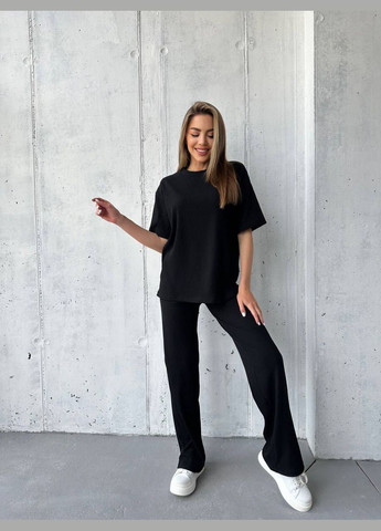 Костюм рубчик мустанг,штаны палаццо и футболка широкая No Brand (341712321)