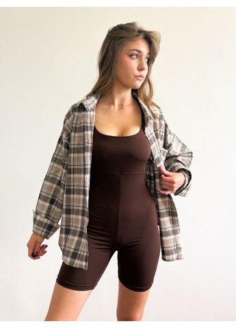 Темно-коричневая рубашка в клетку Garna