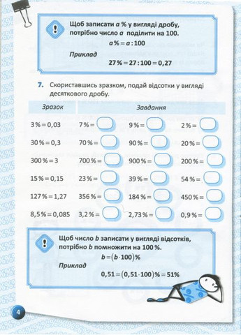 Я вивчаю відсотки. Робочий зошит для учнів 5-8 класів. Старова О.О. Основа (349839327)