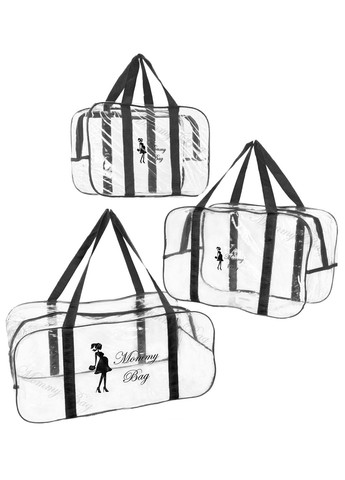 Набор из прозрачных сумок в роддом (S, M, L) Mommy Bag (280941972)