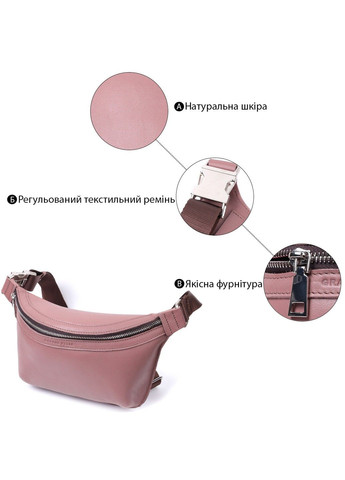 Цікава бананка для жінок з натуральної шкіри 22816 Бежевий Grande Pelle (303877332)