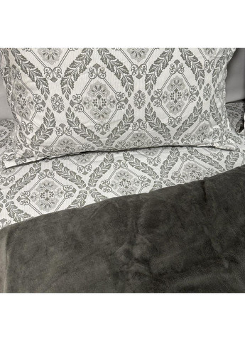 Ексклюзив: постільна білизна євро (Сатин/Велюр). Розкішний комплект сірого кольору 200*230 см. No Brand (370710009)