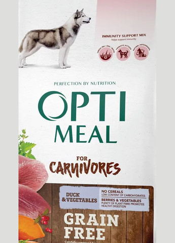 Сухой беззерновой корм для взрослых собак всех пород Утка с овощами ОПТИМИЛ на развес, 1 кг Optimeal (278308897)