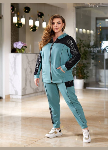 Жіночий костюм-двійка колір м'ята-чорний New Trend (305206364)