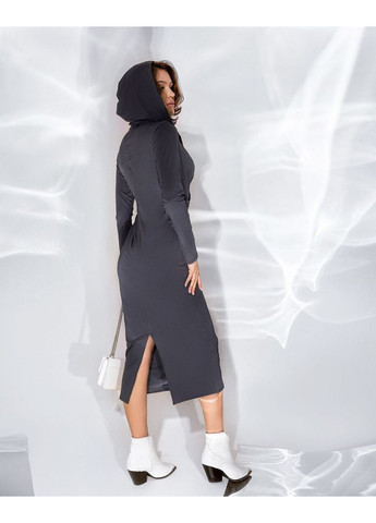 Графітова святковий стильна жіноча сукня No Brand однотонна