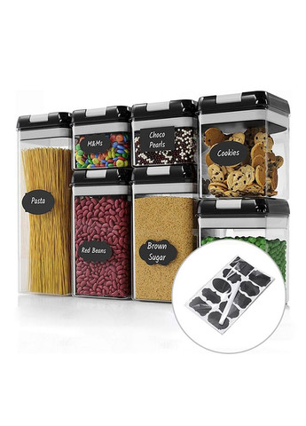 Комплект Контейнерів для Сипучих з 7 шт - Біла Кришка Comshop (301538006)