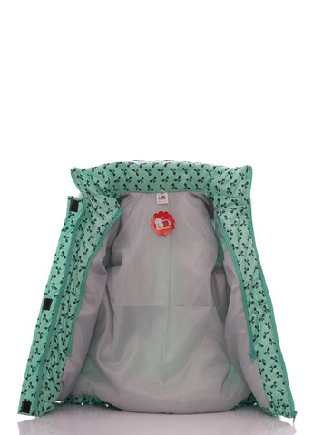 Зеленый зимний комбинезон на синтепоне для девочки колокольчик с принтом бантиков мятный 116 см (50745) BABYKROHA