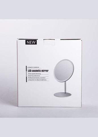 Дзеркало косметичне з підсвічуванням кругле настільне Ø21 см для макіяжу Біле HP-10-7AW Yiwu (325922731)