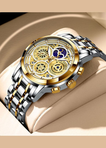 Часы мужские наручные кварцевые классические Lige 8942-Black (329443054)