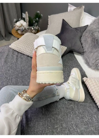 Бежеві кросівки чоловічі adidas forum 84 hight cream beige адідас форум 84 бежеві демісезон No Brand