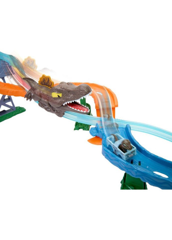 Трек Зіткнення та Сплеск з Велоцираптором та Спінозавром RacerVerse Jurassic World Crash & Splash Hot Wheels (367191295)
