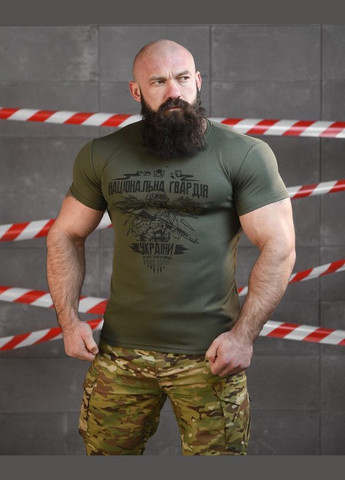 Тактична футболка потоотводящая Національна Грвадія олива No Brand (317545422)