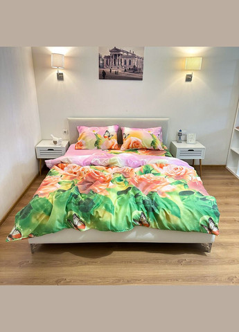 Постельное белье " ", Поликотон, Розово-Зеленый, Семейный, P-0097 Lelit (308071778)