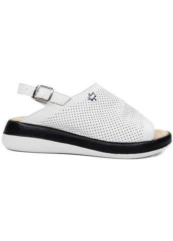 Белые кожаные босоножки 3913 Veritas с ремешком