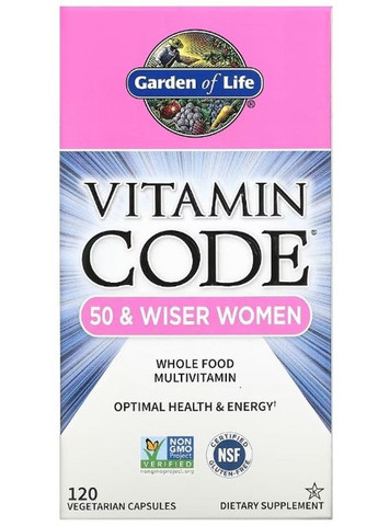 Vitamin Code 50 & Wiser Women 120 Veg Caps Garden of Life (292556205)