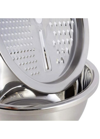 Набор миска и дуршлаг с терками нержавеющая сталь для кухни 26 см универсальный кухонный набор Kamille (368987637)